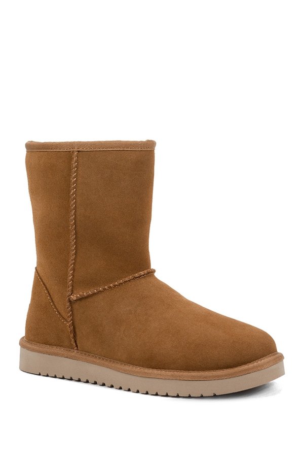 Classic Short Genuine Shearling & Faux Fur Lined Boot - Wide Width Available