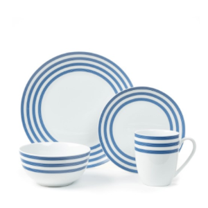 Cruise Multi-Striped Collection 16-Piece Porcelain Dinnerware Set