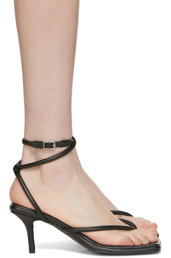 Black Strap Heel Sandals