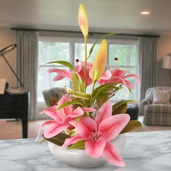 Lilies Centerpiece in PlanterLilies Centerpiece in PlanterRatings & ReviewsCustomer PhotosQuestions & AnswersShipping & ReturnsMore to Explore