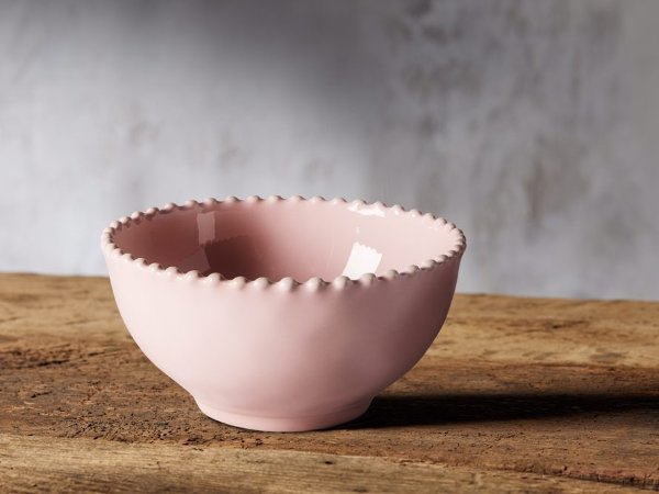Avignon Blush Cereal Bowls with Pearl Trim (Set of 4)