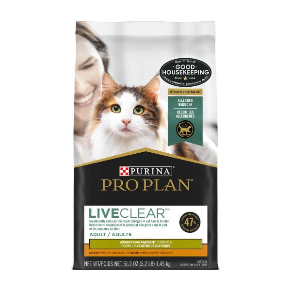 Pro Plan LIVECLEAR Adult Weight Management Chicken & Rice Formula Dry Cat Food 3.2 lb Bag | 1800PetMeds