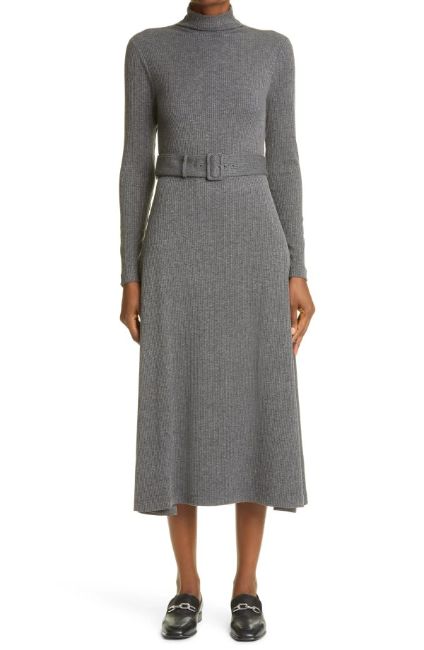 Melissah Knit Long Sleeve Midi Dress