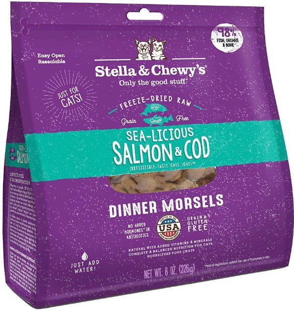 Sea-licious Salmon & Cod Dinner Morsels Freeze-Dried Raw Cat Food, 8-oz bag