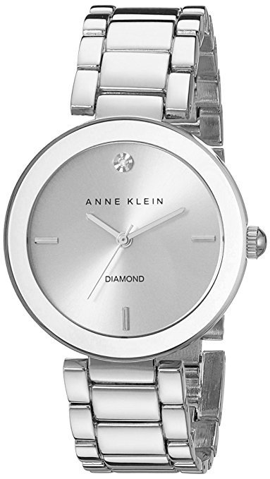 Women's AK/1363SVSV Diamond Dial Silver-Tone Bracelet Watch