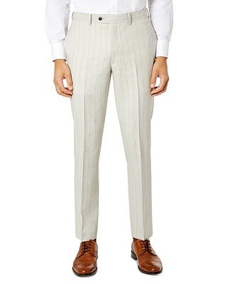 Men's Slim-Fit Wool Suit Pants
