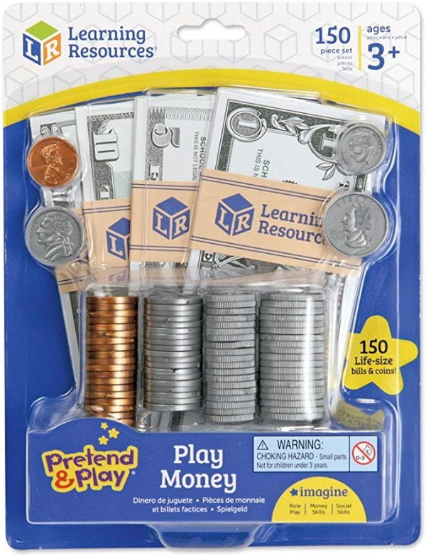 Pretend and Play, Play Money, Counting, Math, Currency, 150 Pieces, Ages 3+