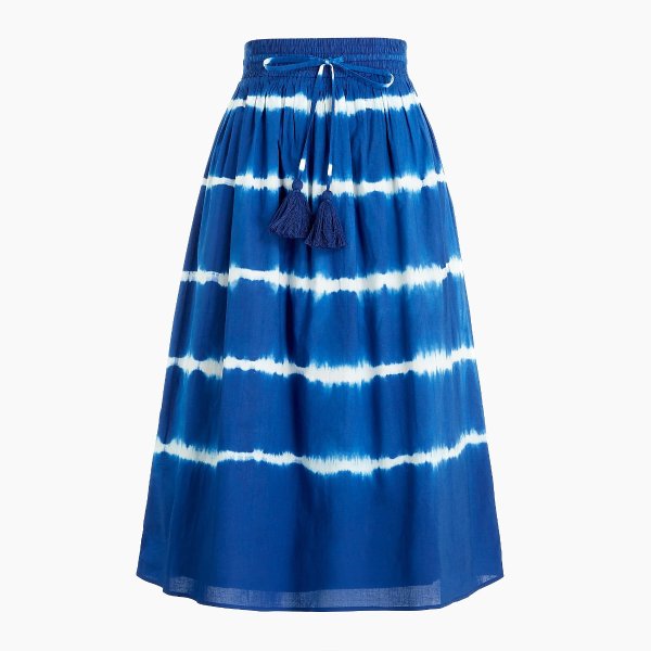 Tie-dyed midi skirt
