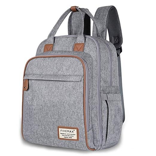 Diaper Bag,Diaper Bag Backpack with Changing Mat, Large Capacity Waterproof & Dustproof, Gray