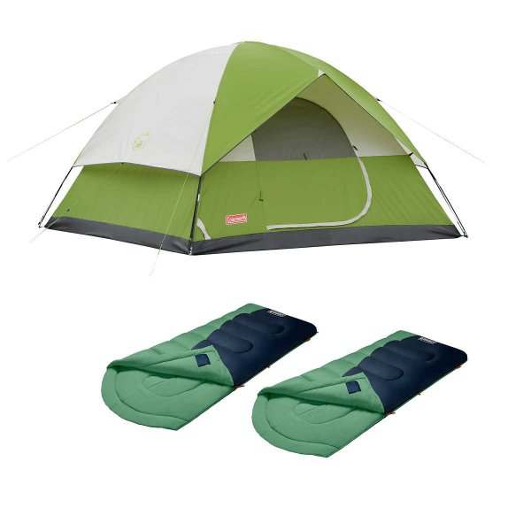 4-person Sundome Tent and 2 Sleeping Bag Bundle