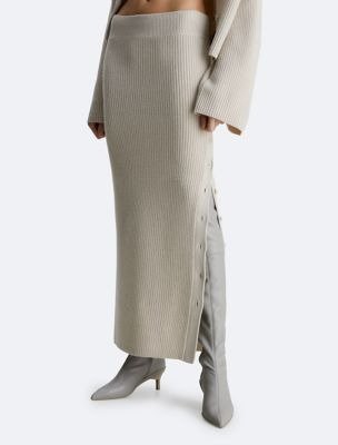 Ribbed Wool Maxi Skirt