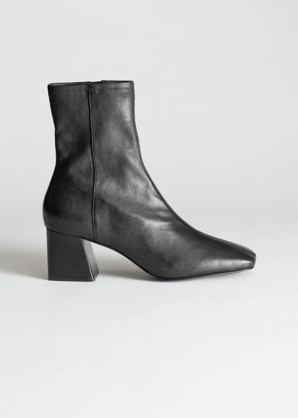 Square Toe Leather Boots