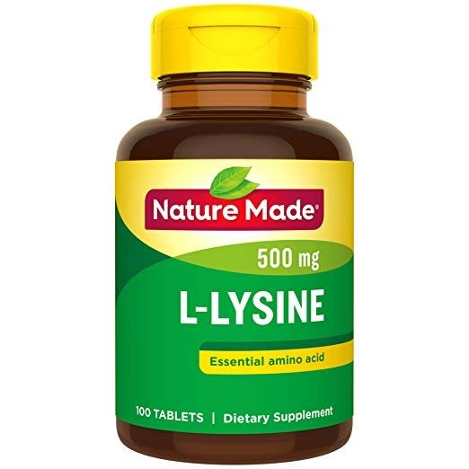 L-Lysine 500 mg Tablets, 100 Count for Protein Synthesis† (Packaging May Vary)