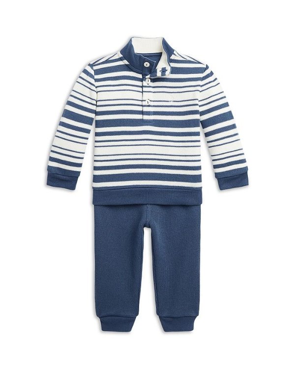 Boys' Striped Cotton Pullover & Pants Set - Baby