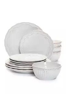 Capri White 12 Piece Dinnerware Set