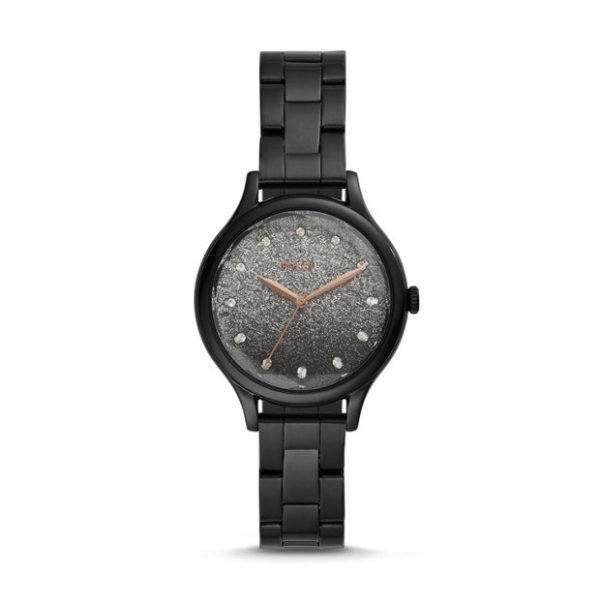 Laney Three-Hand Black Stainless Steel Watch