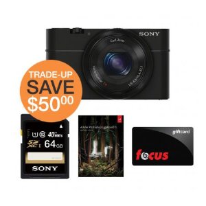 Sony DSC-RX100 20.2 MP Digital Camera + FREE 64GB Sony SDHC  + $50 Gift Card + Lightroom 5