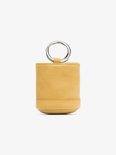 Yellow leather Bonsai small bucket bag