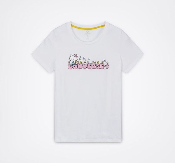​Converse x Hello Kitty Floral Wordmark 合作款短袖T恤