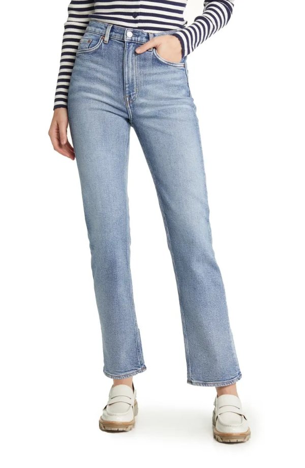 High Waist Organic Cotton Slim Jeans