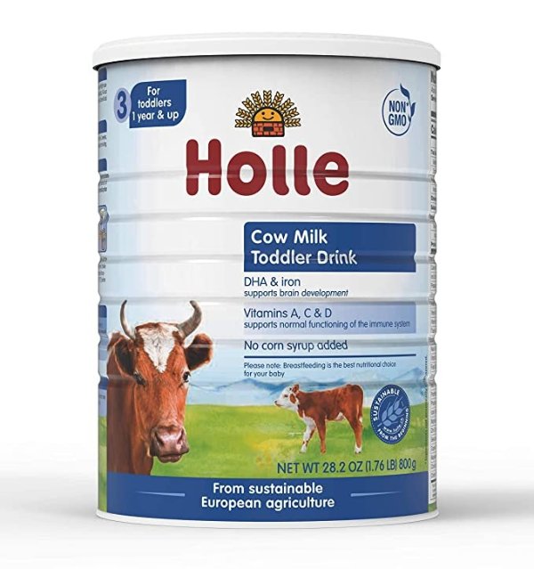 Non-GMO - European Whole Milk Toddler Drink - with DHA for Healthy Brain Development - 1 Year & Up