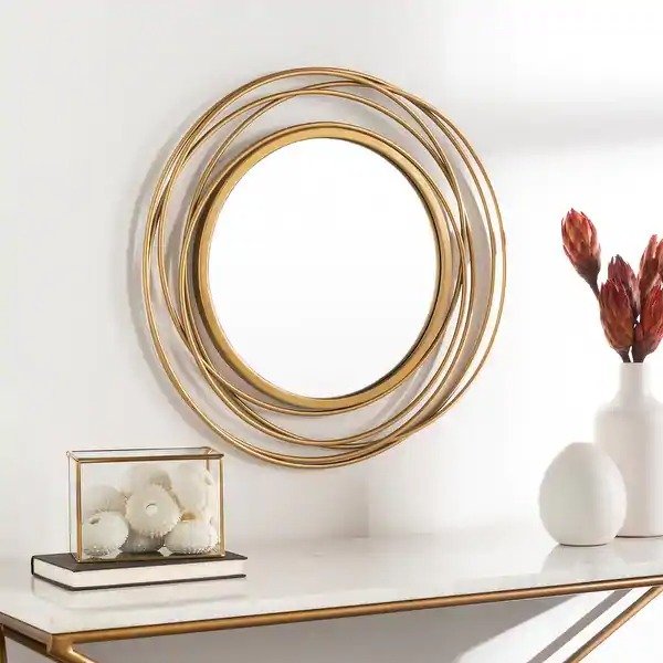 Artistic Weavers Kindra Modern Circles Golden Round Mirror