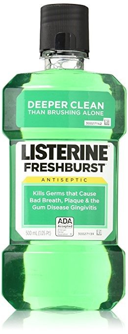 Freshburst Antiseptic Mouthwash with Germ-Killing Oral Care Formula to Fight Bad Breath, Plaque and Gingivitis, 500 mL