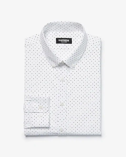 Slim Dot Print Wrinkle-resistant Performance Dress Shirt