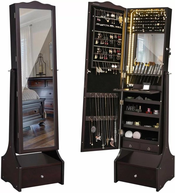 Trinh LED Light Free standing Jewelry Armoire with MirrorTrinh LED Light Free standing Jewelry Armoire with MirrorRatings & ReviewsCustomer PhotosQuestions & AnswersShipping & ReturnsMore to Explore