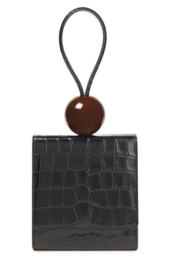 Ball croc-effect leather tote