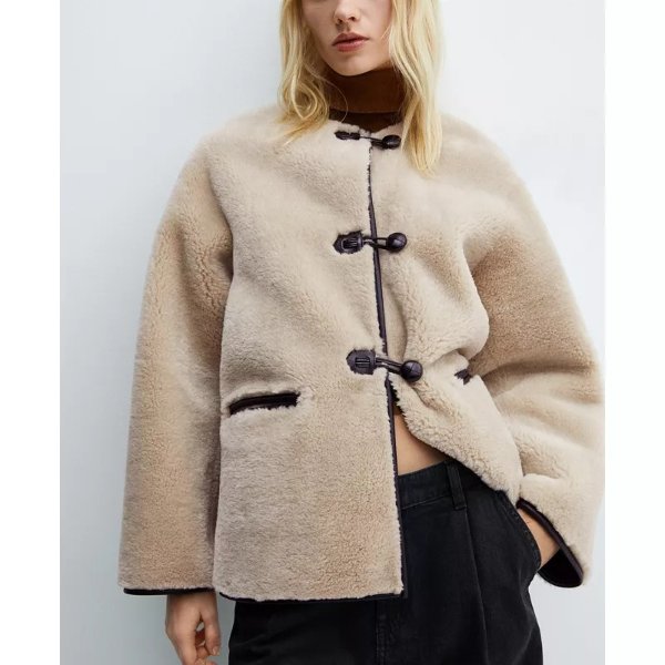 Women's Fur-Effect Appliques Coat