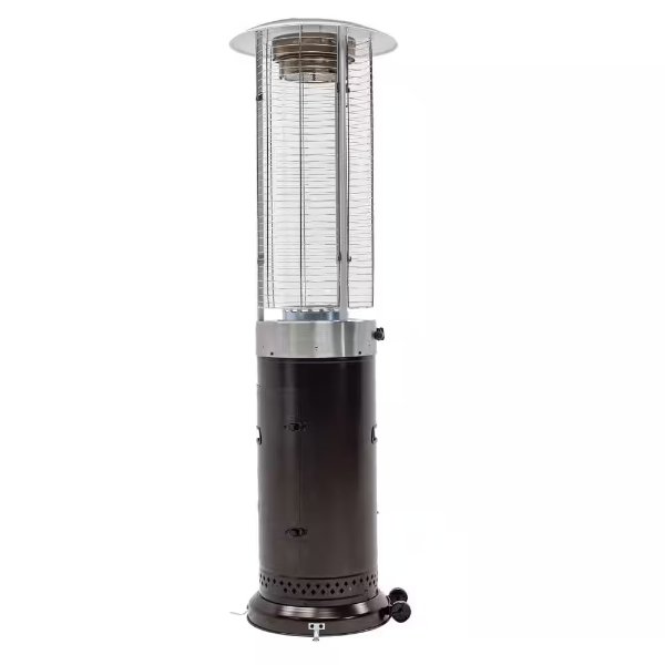 HotShot 46,000 BTU Bronze Rapid Induction Patio Heater with Large Flame Glass Tube