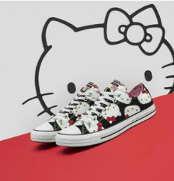 CONVERSE x Hello Kitty Chuck Taylor All Star Black & Prism Pink Low Top Girls Shoes