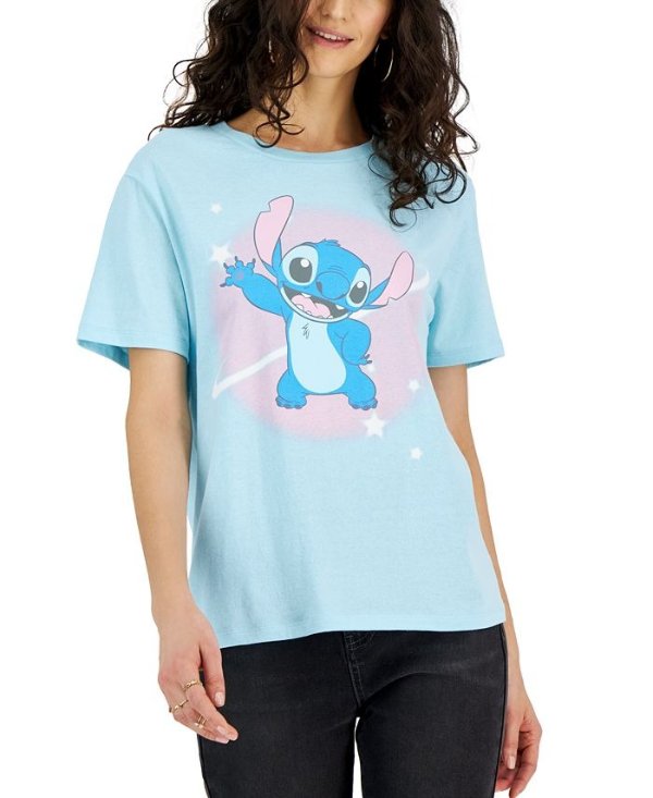 Juniors' Stitch Galaxy Crewneck Graphic T-Shirt