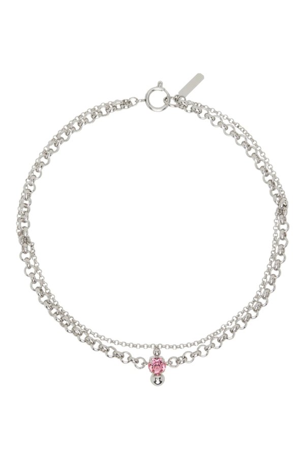 Silver & Pink Jess Necklace
