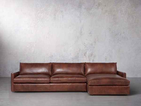 Kipton Leather Two Piece Sectional with Chaise | Arhaus Furniture