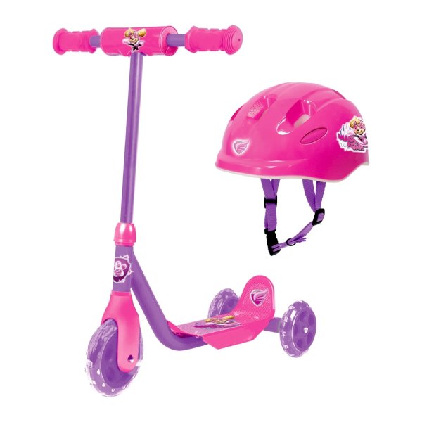 Skye 3 Wheel Scooter & Helmet Set - Ages 2+ - 44lbs - Unisex - Pink