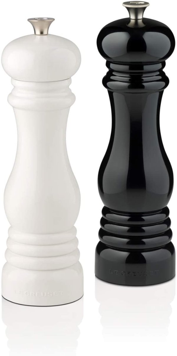 MG610-BW Salt and Pepper Mill Set, 8-Inch Black and White