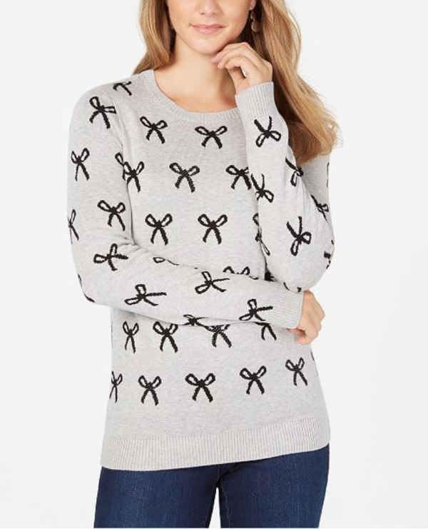 Patterned Crew-Neck Sweater, Created for Macy's