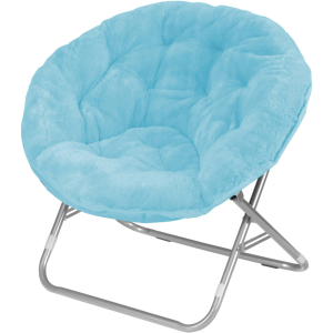 Mainstays Adult Faux Fur Saucer Chair, Aqua