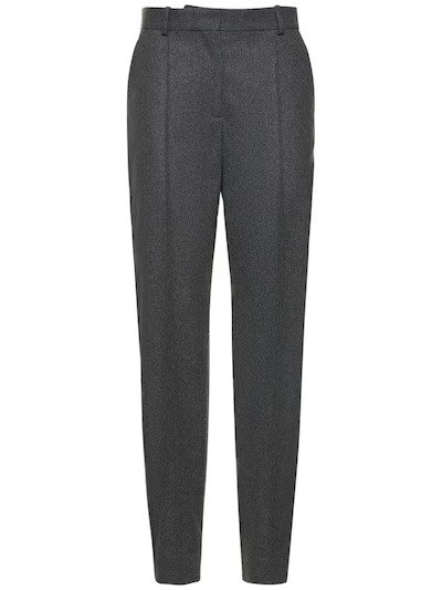 Pleated tailored wool blend pants