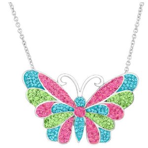 Crystaluxe Butterfly Pendant with Swarovski Crystals Sterling Silver (Dealmoon Exclusive)
