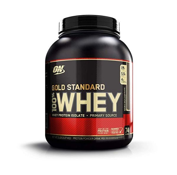 GOLD STANDARD 100% Whey Protein Powder, Double Rich Chocolate, 5 Pound