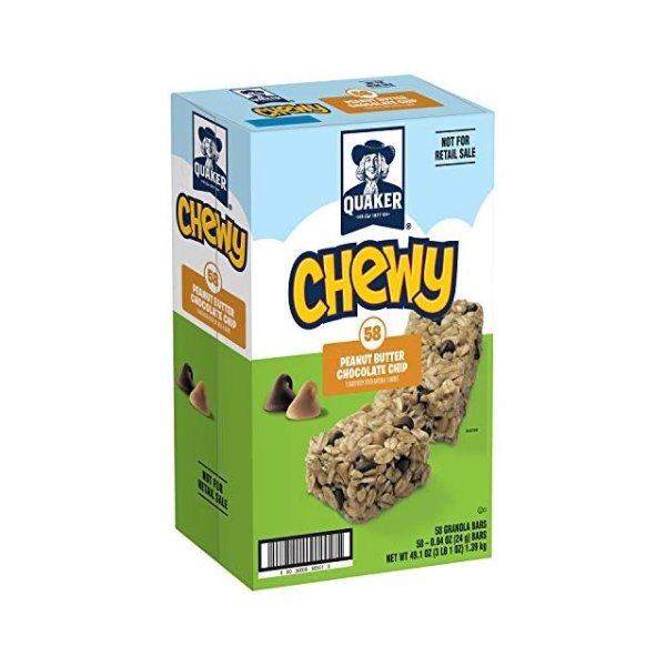 Chewy Granola Bars, Peanut Butter Chocolate Chip, 58 Count