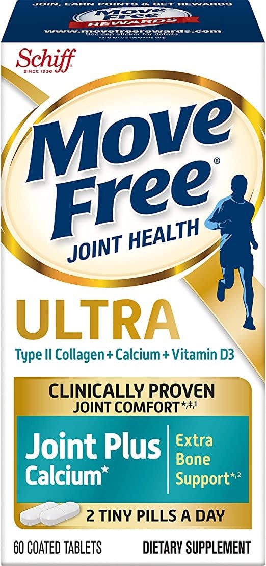 Type-II Collagen, Calcium, Vitamin D3, Move Free Ultra Joint Support Tablets (60 Count In A Box), Clinically Proven to Deliver Better Joint Comfort That Improves Over Time*ǂ1