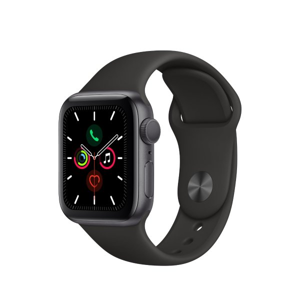 Watch Series 5 GPS, 40mm Space Gray Aluminum Case with Black Sport Band - S/M & M/L
