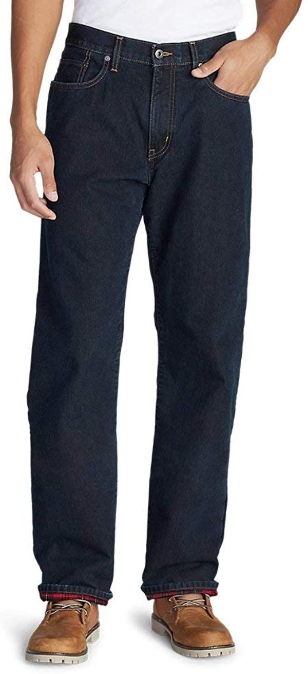 Men's Flannel-Lined Jeans - Relaxed Fit