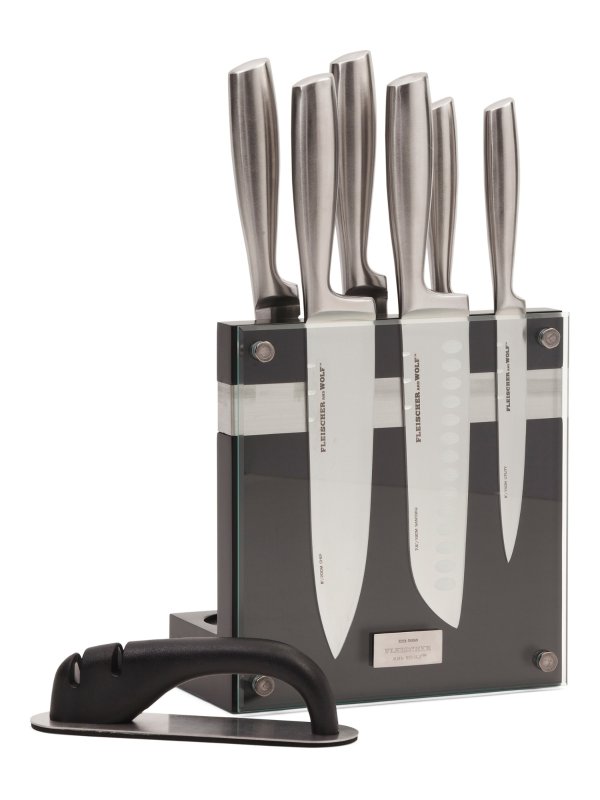 8pc Stainless Steel Kobe Knife Set