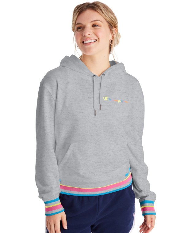 Campus French Terry Hoodie, Embroidered Logo