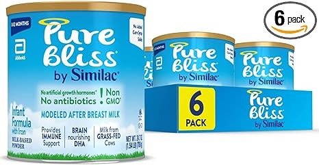 Pure Bliss by Similac Infant Formula, Modeled After Breast Milk, Non-GMO Baby Formula, 24.7 ounces, 6 count